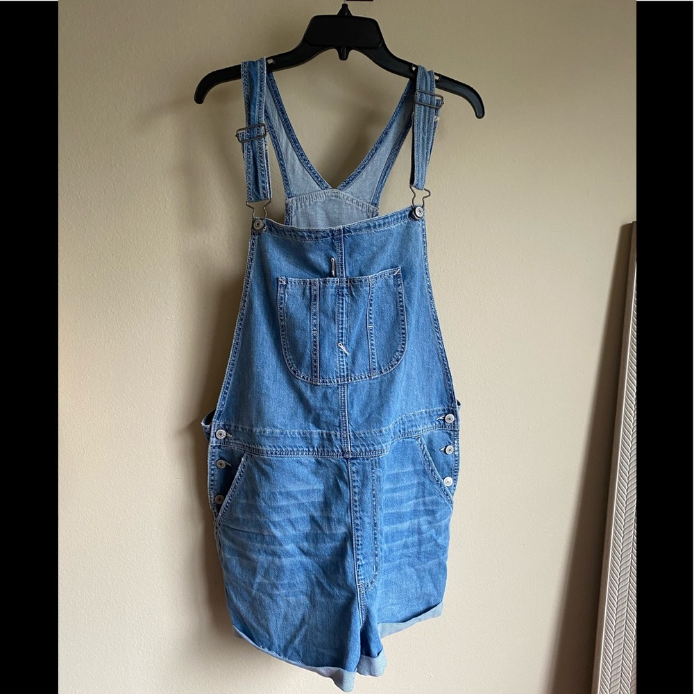 Light wash denim overalls